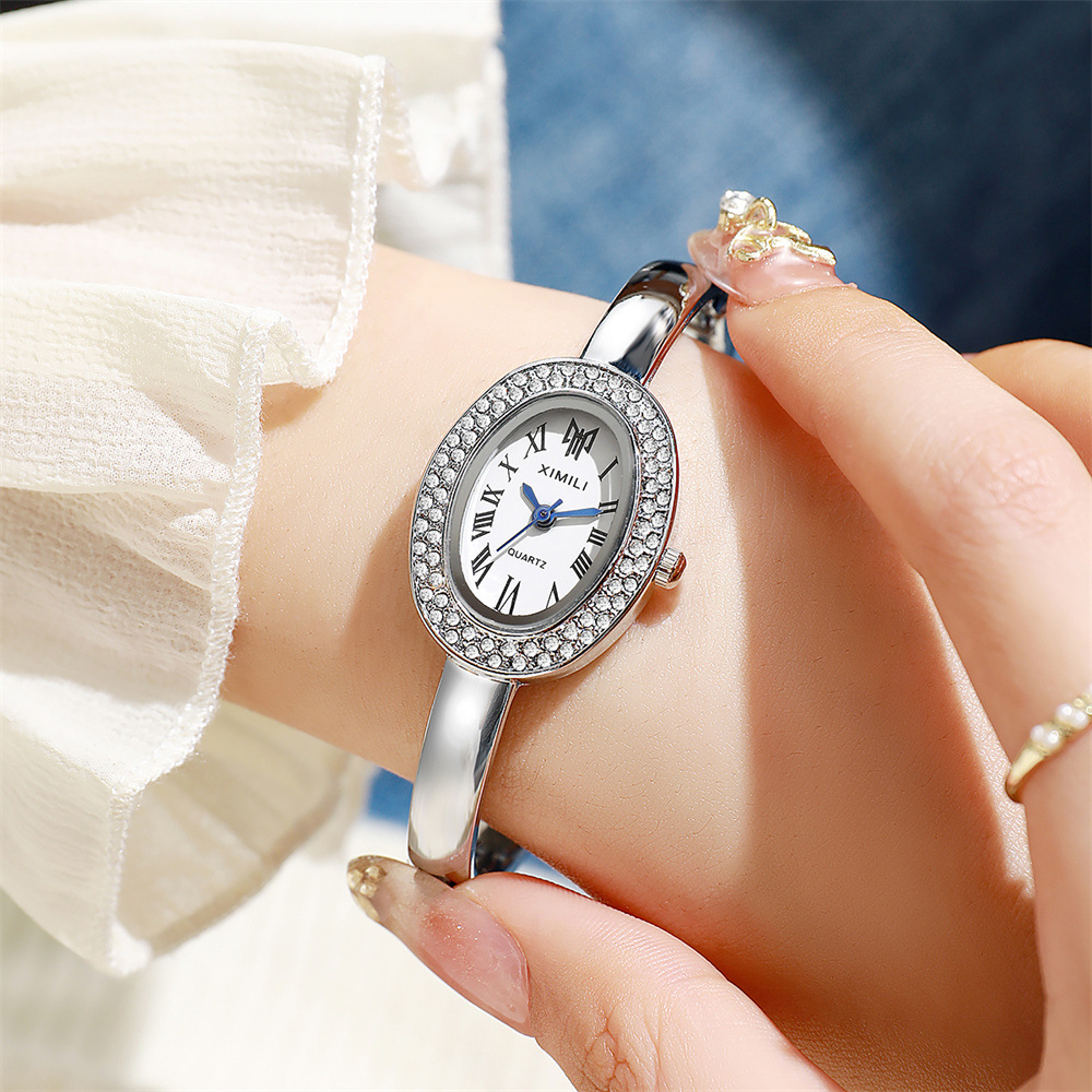 Jewelry Diamond Watches - New Oval Women's Bracelet Watch Full