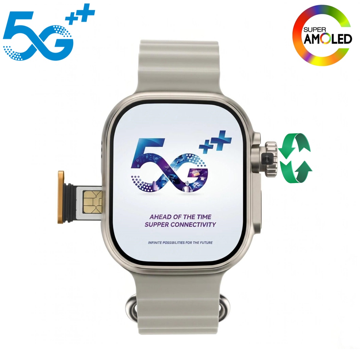 Italian Jewelry Watches - Microwear Ultra Ai4 Smartwatch 180° Rotating