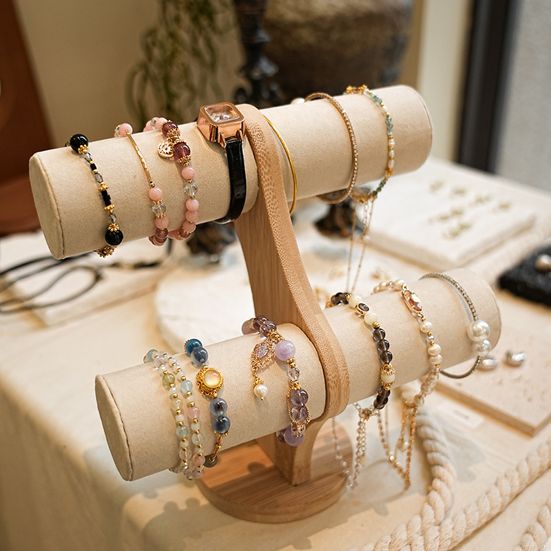 Mystery Jewelry Jar Watches - Double Layer Rack Organizer Wood Jewelry