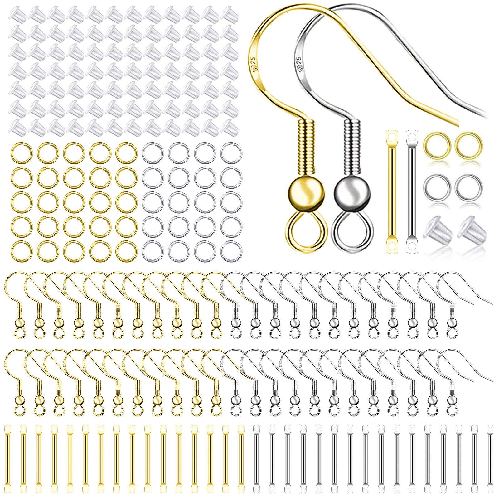 Gold Plated Ring - 925 Silver/Gold Plated Earring Hooks for