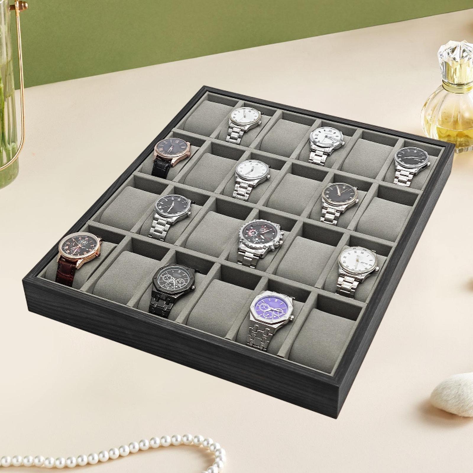 24 Slot Wooden Watch Storage T – Jewelry And Watches Exhibition recenzja i cena