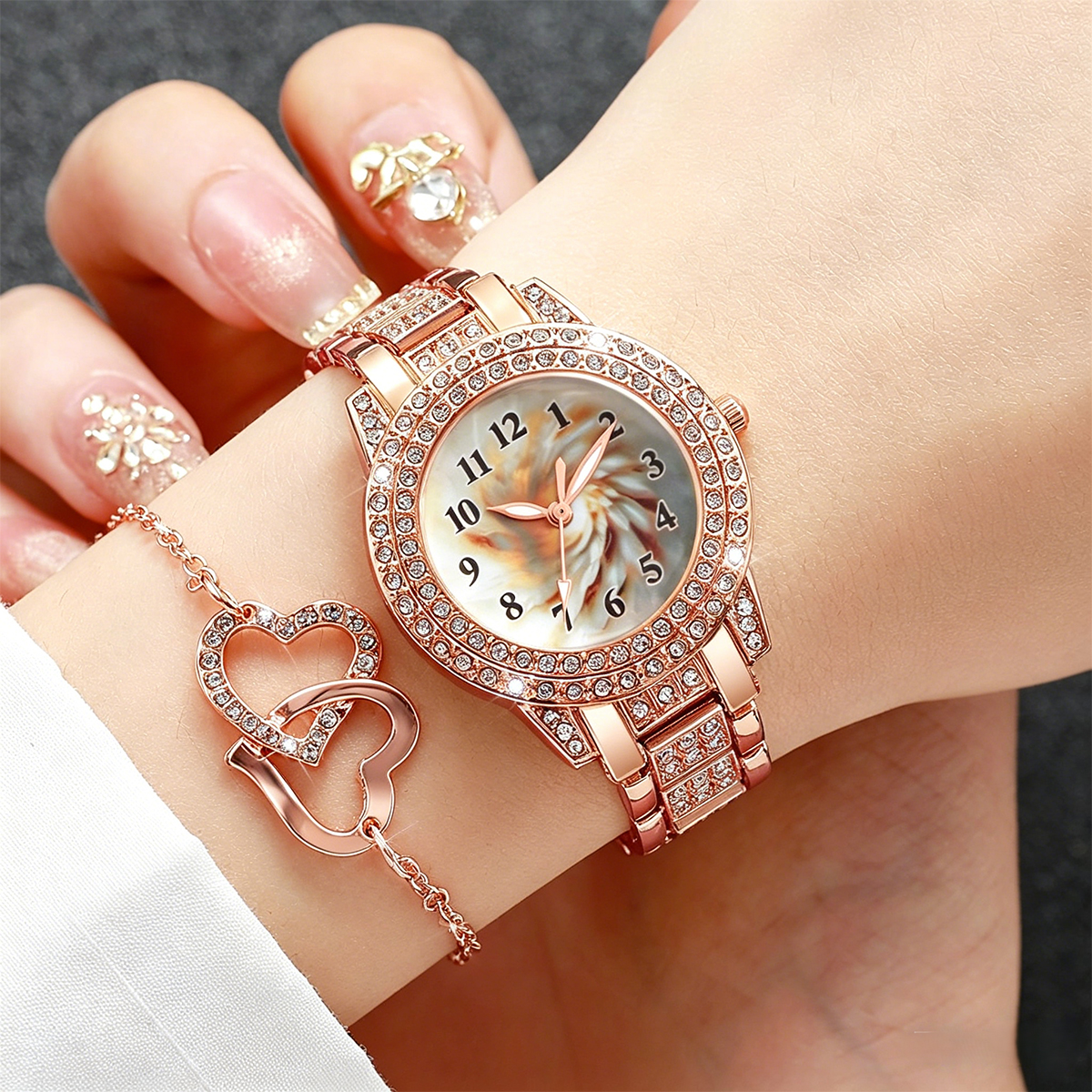 6PCS Luxury Rhinestone Women Q – Mystery Jewelry Jar Watches recenzja i cena