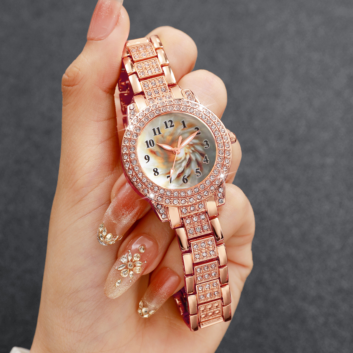 6PCS Luxury Rhinestone Women Q – Mystery Jewelry Jar Watches recenzja i cena