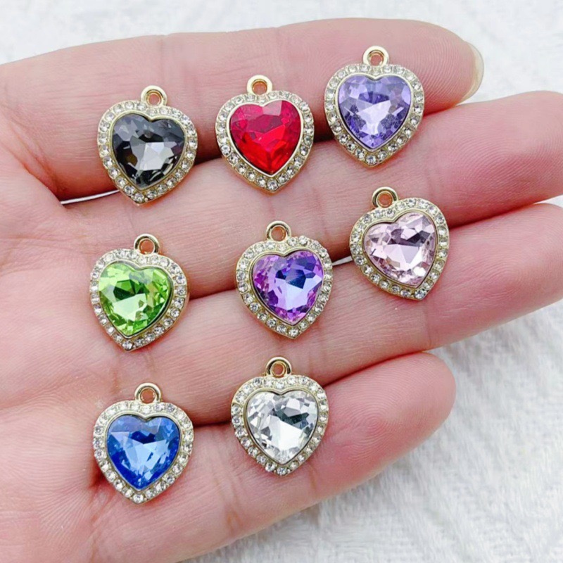 10pcs heart-shaped inlaid colo – Jewelry & Watches Bench recenzja i cena