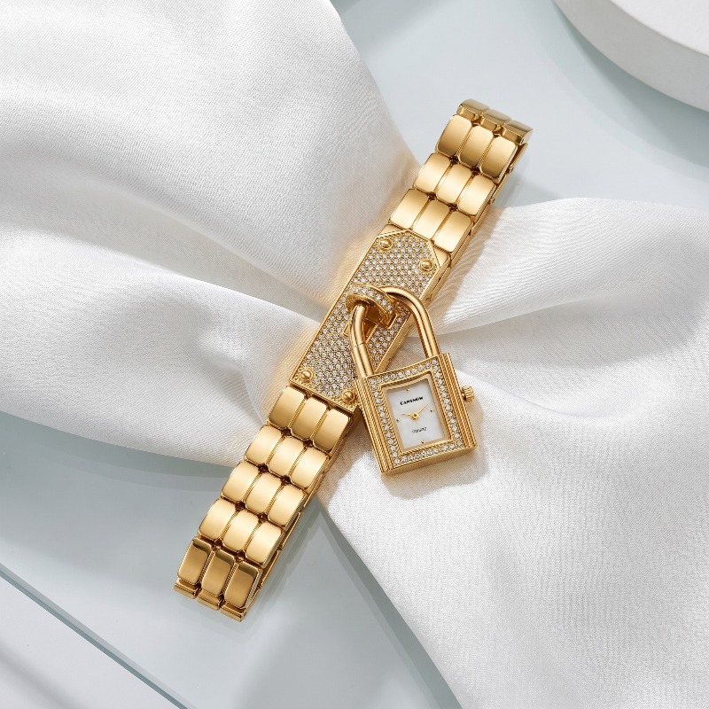 Gold Lock-Shaped Women's Watch – Jewelry Diamond Watches recenzja i cena
