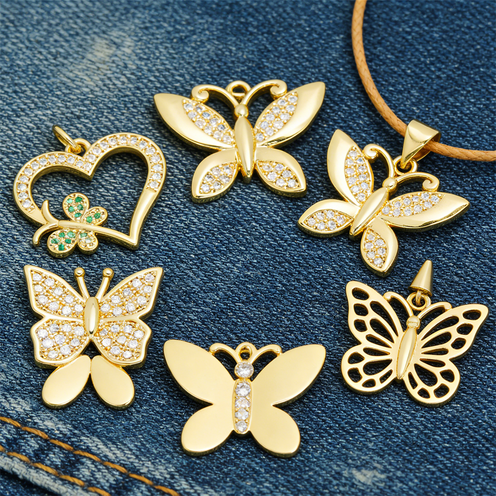 3Pcs Pendants Brass Plated Cub – Butterfly Pendant Necklace recenzja i cena
