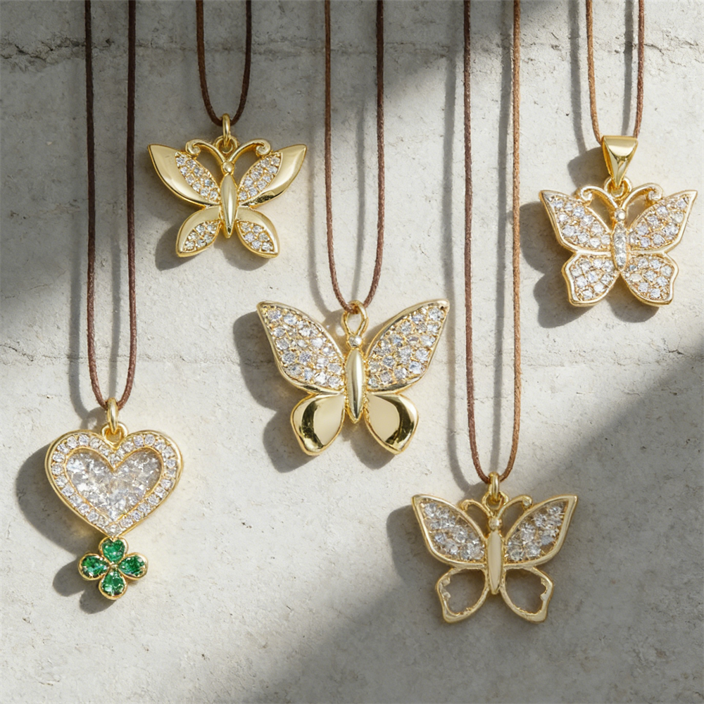 3Pcs Pendants Brass Plated Cub – Butterfly Pendant Necklace recenzja i cena