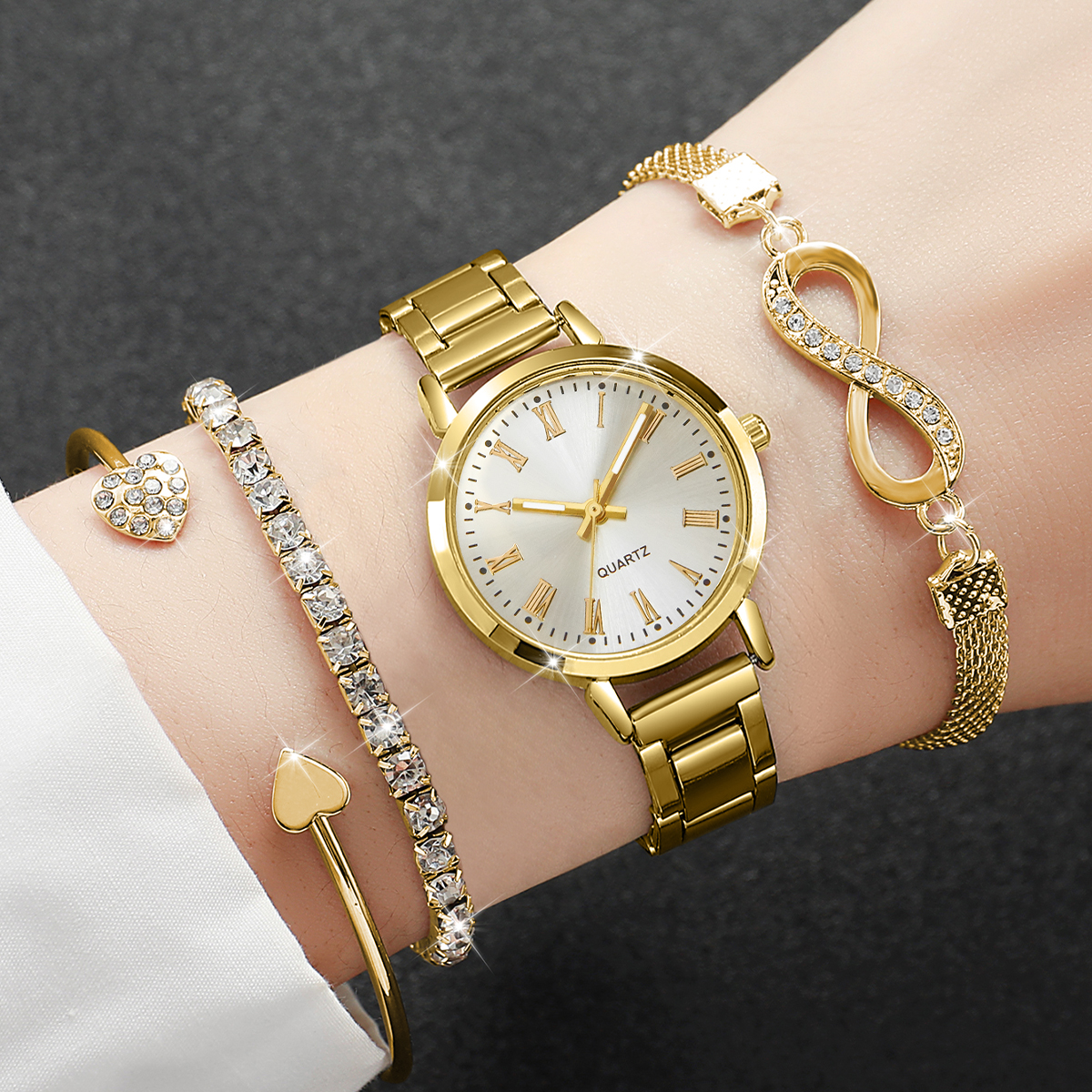 4PCS Fashion Women Watches Dia – Jewelry Diamond Watches recenzja i cena