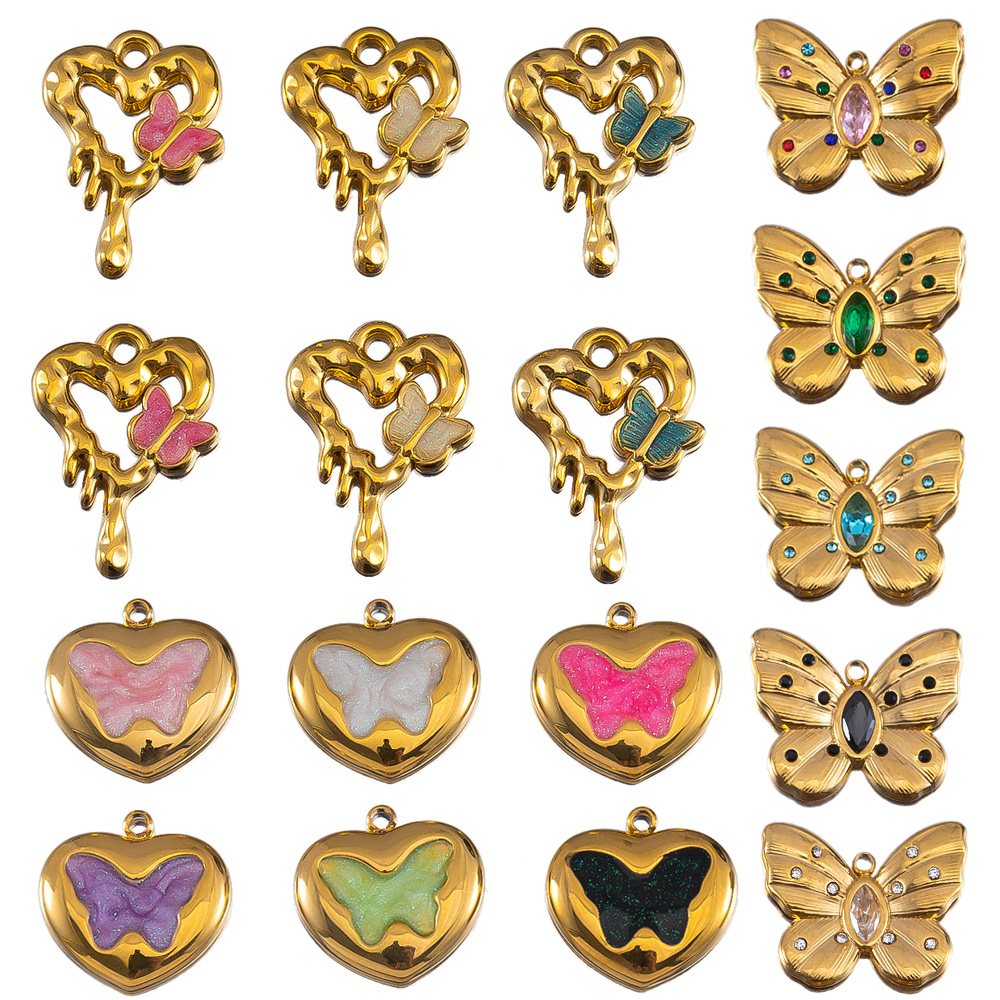 2pcs Enamel Butterfly Lava Lov – Butterfly Pendant Necklace recenzja i cena