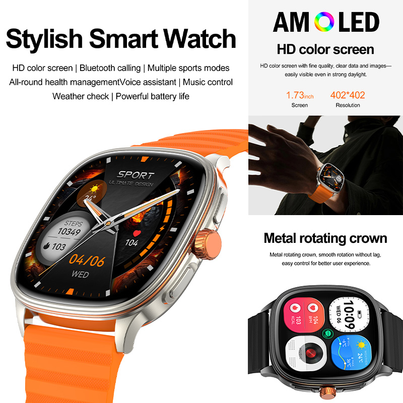 YAOCX HK73 AMOLED Smartwatch M – Italian Jewelry Watches recenzja i cena