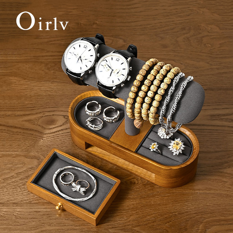 Oirlv Solid Wood Watch Organiz – Jewelry Bracelet Watches recenzja i cena