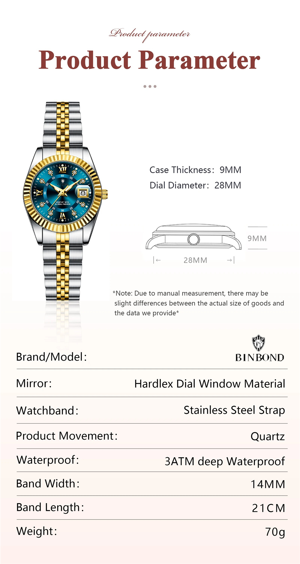 28MM Fashion Quartz Wristwatch – Jewelry Diamond Watches recenzja i cena