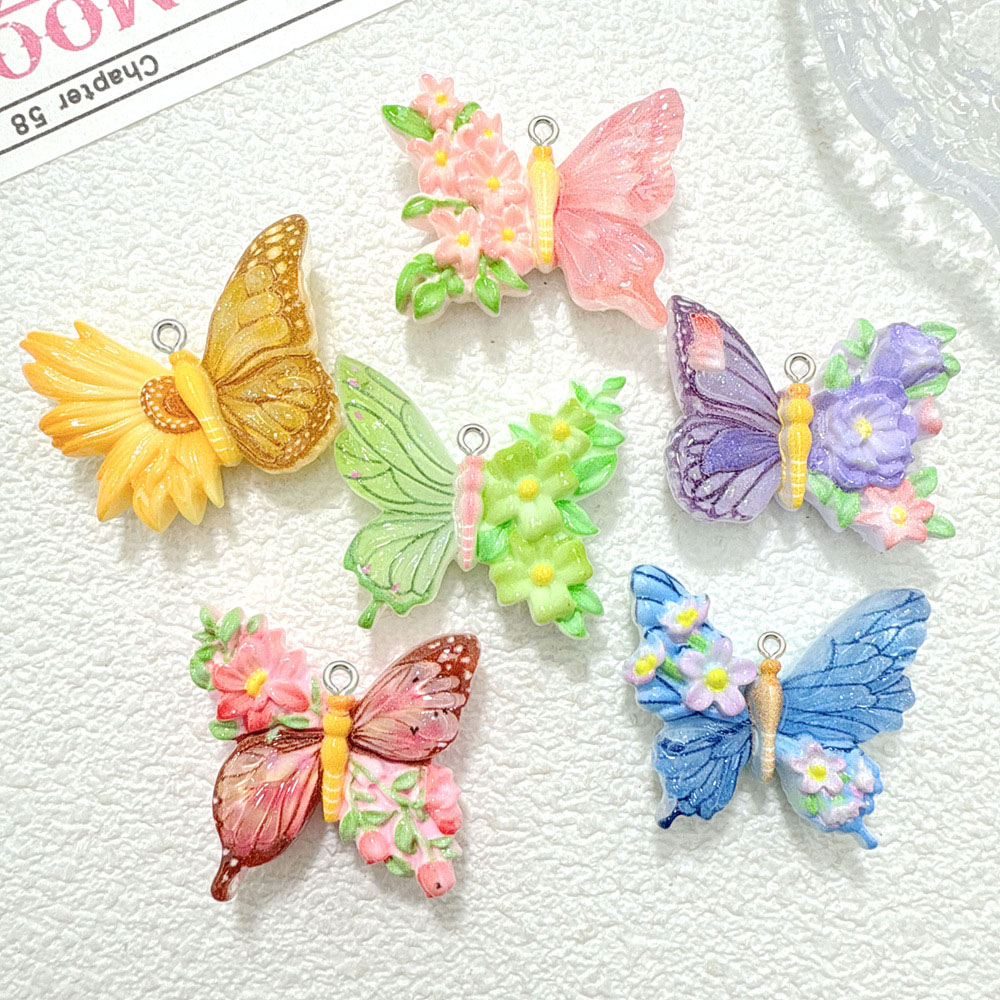 10pcs New Flower butterfly res – Butterfly Pendant Necklace recenzja i cena