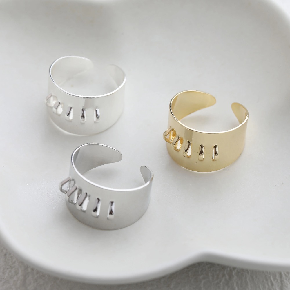 4PCS Brass Ring Settings with  – Gold Plated Ring recenzja i cena