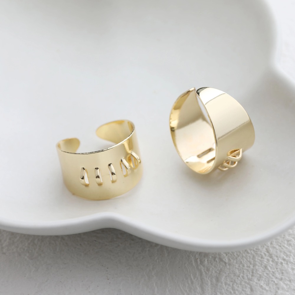 4PCS Brass Ring Settings with  – Gold Plated Ring recenzja i cena