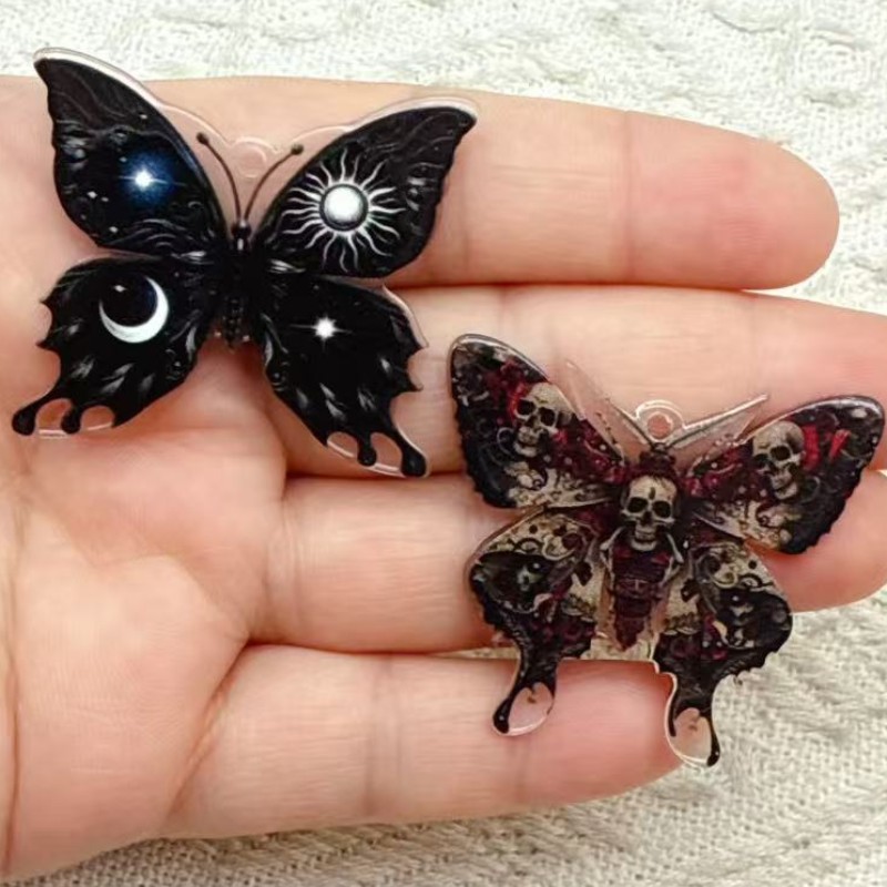 Gothic Dark Butterfly Acrylic  – Butterfly Pendant Necklace recenzja i cena