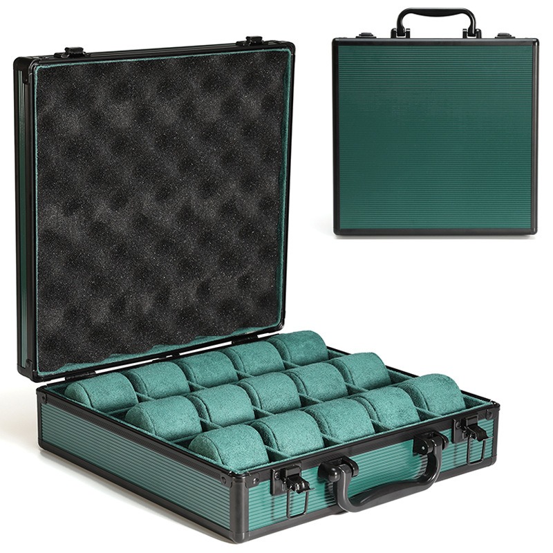 Aluminum Green Watch Box Mens  – Jewelry Rolex Watches recenzja i cena