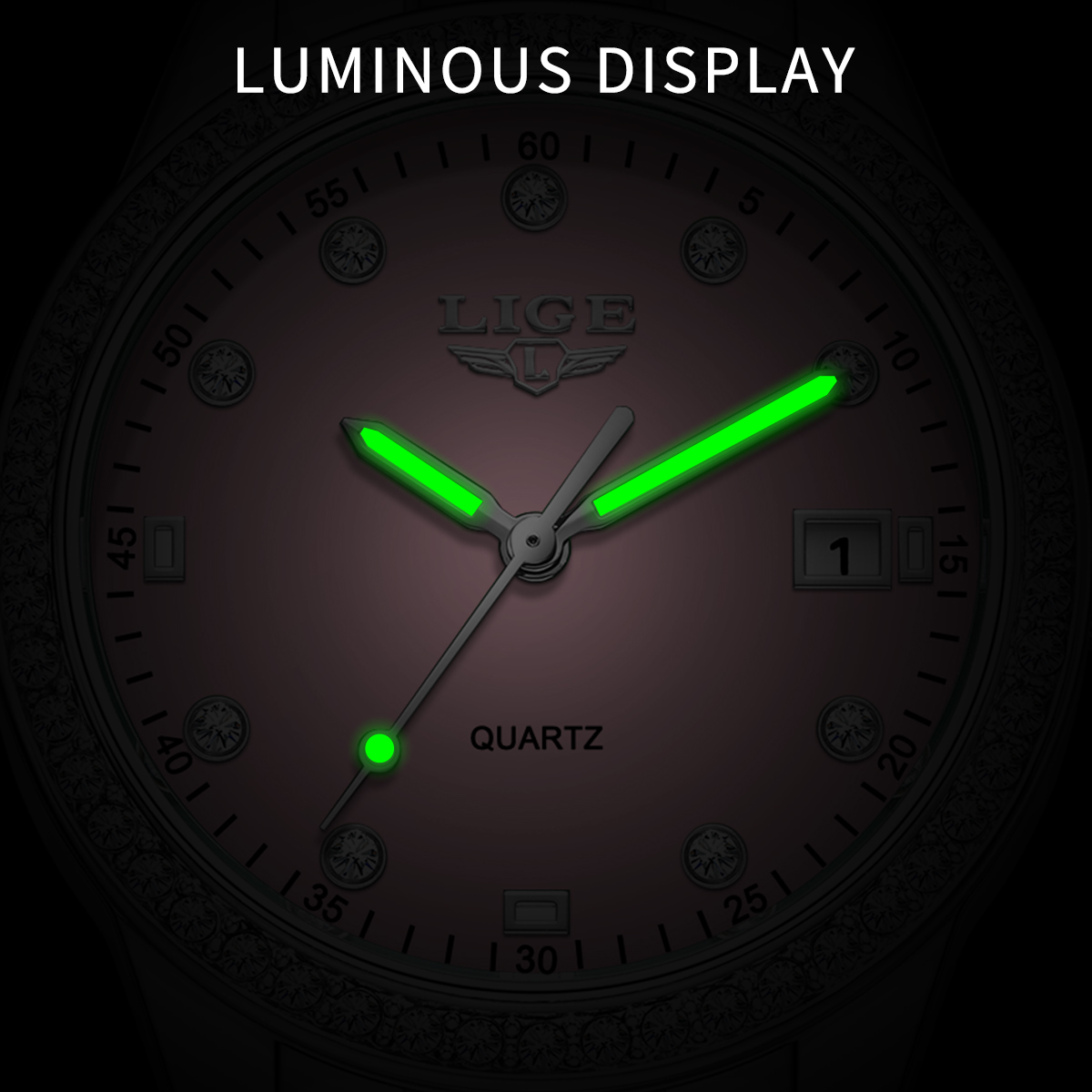 LIGE Creative Pink Dial Diamon – Jewelry Diamond Watches recenzja i cena