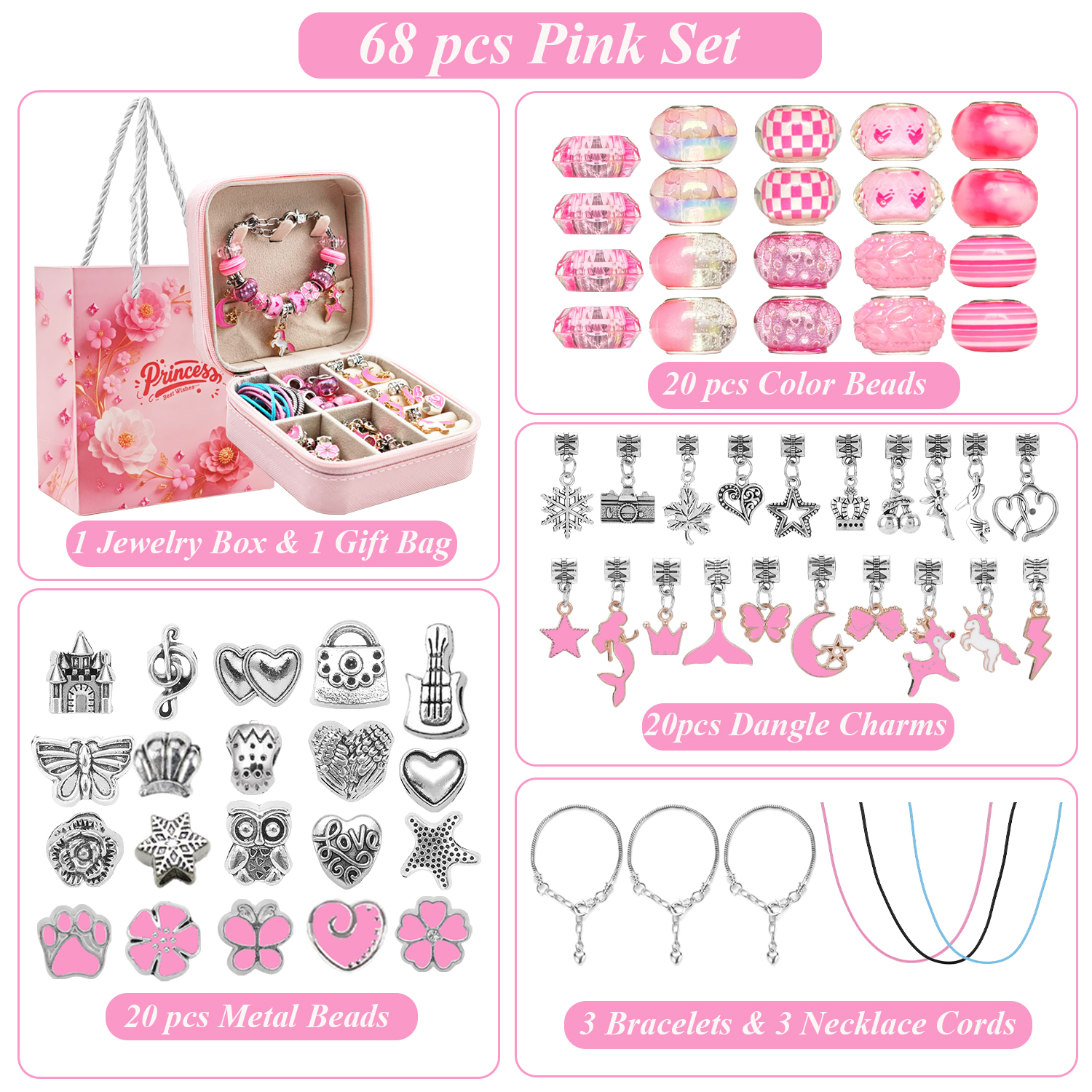 68pcs pink beaded jewelry set, – Fine Jewelry & Watches Photos recenzja i cena
