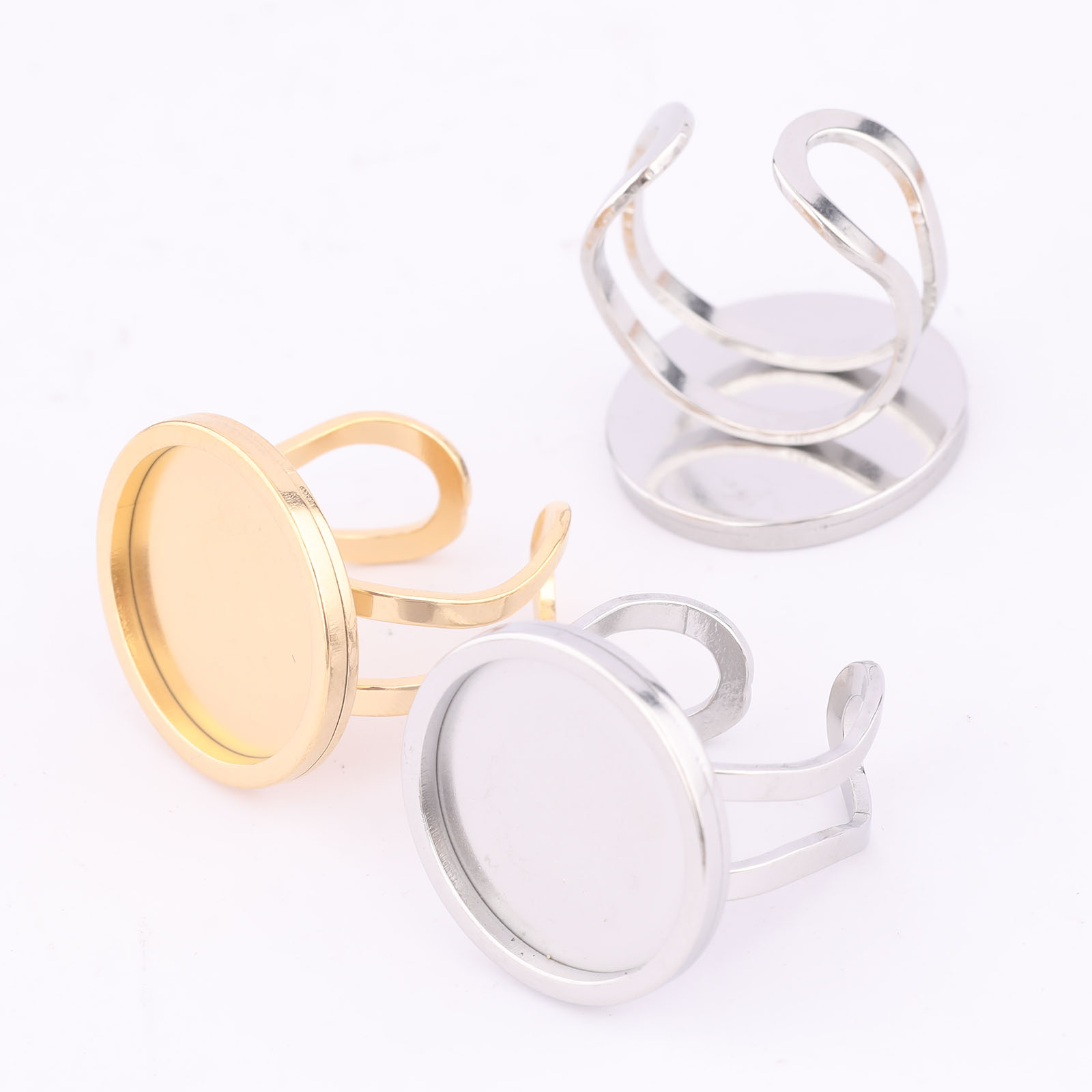 5pcs 18mm Round Cabochon Ring  – Gold Plated Ring recenzja i cena