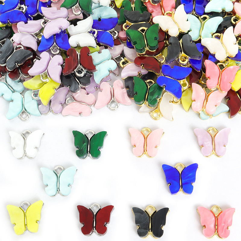 6/7/8Colorful acrylic butterfl – Butterfly Pendant Necklace recenzja i cena